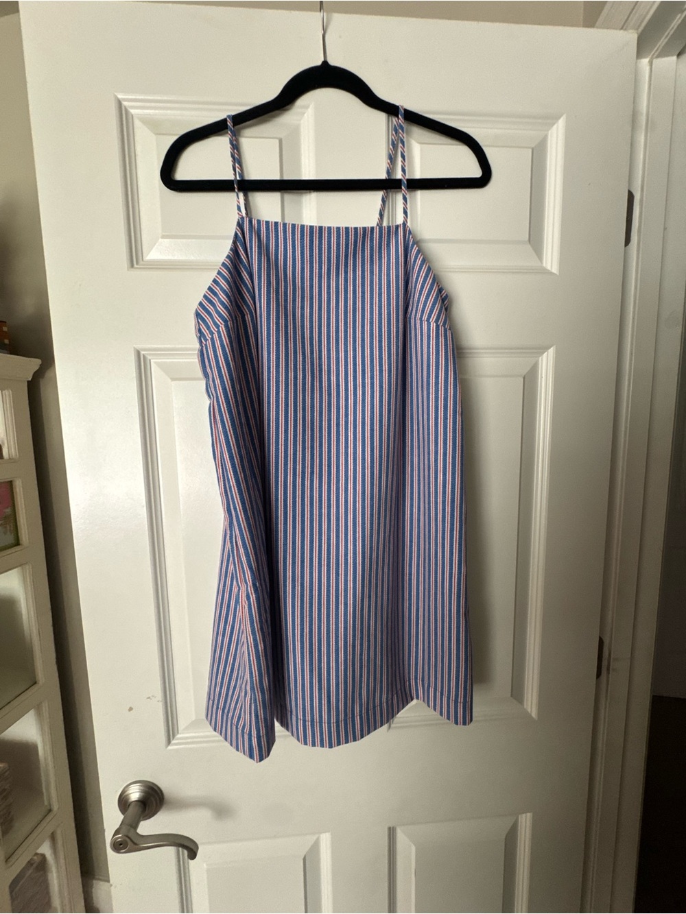 Old Navy Blue and Pink Striped Spaghetti Strap Dress